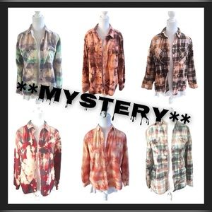 **MYSTERY** Upcycled DIY Custom Bleached Flannel Size Small‎